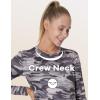 MANCYFIT Womens Thermal Tops Fleece Lined Shirt Long Sleeve Base Layer(Camouflage Grey)