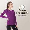 MANCYFIT Womens Thermal Tops Fleece Lined Shirt Long Sleeve Base Layer(Crew Neck-purple)