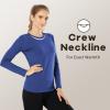 MANCYFIT Womens Thermal Tops Fleece Lined Shirt Long Sleeve Base Layer(Crew Neck-royal Blue)