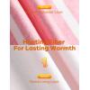 MANCYFIT Womens Thermal Tops Fleece Lined Shirt Long Sleeve Base Layer(Striped-light Pink)