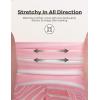 MANCYFIT Womens Thermal Tops Fleece Lined Shirt Long Sleeve Base Layer(Striped-light Pink)