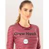 MANCYFIT Womens Thermal Tops Fleece Lined Shirt Long Sleeve Base Layer(Wine Red  White)