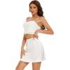 MANCYFIT Womens Half Slip for Under Dresses Satin Slip Skirt Mini Underskirt(White)