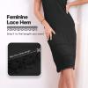 MANCYFIT Women’s Tube Top Dress Slip Sleeveless Underdress Invisible Straps(Black)