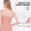 MANCYFIT Women’s Tube Top Dress Slip Sleeveless Underdress Invisible Straps(Camel)