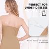 MANCYFIT Women’s Tube Top Dress Slip Sleeveless Underdress Invisible Straps(Cocoa)