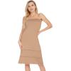 MANCYFIT Women’s Tube Top Dress Slip Sleeveless Underdress Invisible Straps(Cocoa)