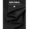 MANCYFIT Women’s Satin Full Slip with Lace Trim for Under Dresses Wide Straps Nightgown Black XX-Large