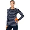 MANCYFIT Womens Thermal Tops Fleece Lined Shirt Long Sleeve Base Layer(Blue White)