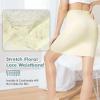 MANCYFIT Women Half Slips for Under Dresses Lace Waistband Above Knee Slip Skirt Wavy Hem(Beige)