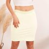 MANCYFIT Women Half Slips for Under Dresses Lace Waistband Above Knee Slip Skirt Wavy Hem(Beige)