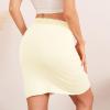 MANCYFIT Women Half Slips for Under Dresses Lace Waistband Above Knee Slip Skirt Wavy Hem(Beige)