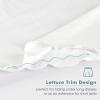 MANCYFIT Women Half Slips for Under Dresses Lace Waistband Above Knee Slip Skirt Wavy Hem(White)