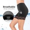 MANCYFIT Womens Slip Shorts for Under Dresses Anti Chafing Lace Undershorts Plus Size Short Leggings 3 Pack Black Large