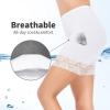 MANCYFIT Womens Slip Shorts for Under Dresses Anti Chafing Lace Undershorts Plus Size Short Leggings 3 Pack White Medium