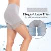 MANCYFIT Womens Slip Shorts for Under Dresses Anti Chafing Lace Undershorts Plus Size Short Leggings Gray 2 Pack Small