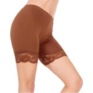 MANCYFIT Womens Slip Shorts for Under Dresses Anti Chafing Lace Undershorts Plus Size Short Leggings Bronze Small