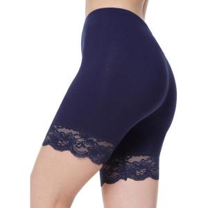 MANCYFIT Womens Slip Shorts for Under Dresses Anti Chafing Lace Undershorts Plus Size Short Leggings Deep Navy Large
