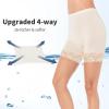 MANCYFIT Womens Slip Shorts for Under Dresses Anti Chafing Lace Undershorts Plus Size Short Leggings Beige 2 Pack Small