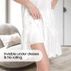 MANCYFIT Womens Slip Shorts for Under Dresses with Lace Waistband Anti Chafing Shorts 10″ Inseam Leggings Shorts(White)