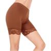MANCYFIT Womens Slip Shorts for Under Dresses Anti Chafing Lace Undershorts Plus Size Short Leggings Bronze X-Large