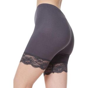 MANCYFIT Womens Slip Shorts for Under Dresses Anti Chafing Lace Undershorts Plus Size Short Leggings Charcola XX-Large