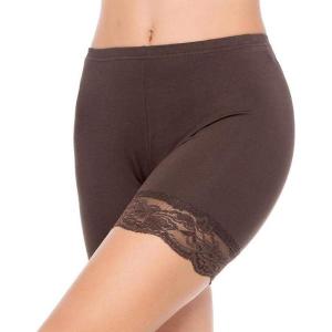 MANCYFIT Womens Slip Shorts for Under Dresses Anti Chafing Lace Undershorts Plus Size Short Leggings Espresso Medium