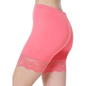MANCYFIT Womens Slip Shorts for Under Dresses Anti Chafing Lace Undershorts Plus Size Short Leggings Hot Pink Small