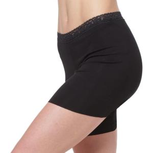 MANCYFIT Womens Slip Shorts for Under Dresses with Lace Waistband Anti Chafing Shorts 10″ Inseam Leggings Shorts(Black)