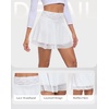 MANCYFIT Y2K Mini Skirt Lace Mesh Ruffle Skirt for Women Short Skort Layered Half Slip(White)
