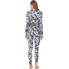 MANCYFIT Womens Thermal Underwear Long Johns Set with Fleece Lined Ultra Soft V Neck(Flower Black)